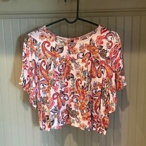 Gypsies and Moondust Womens Blouse Paisley Pattern‎ Size Medium